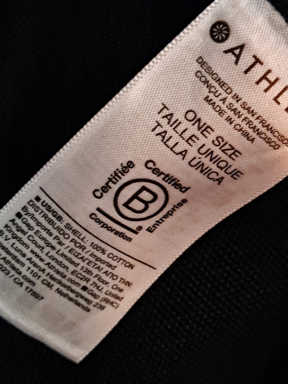 Athleta Logo Dark Navy Cotton Canvas Tote Bag Work Gym Travel Commuting - Picture 7 of 8